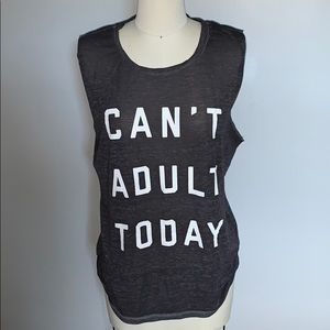 Fifth Sun Can’t Adult Today Dark Gray Tank Top